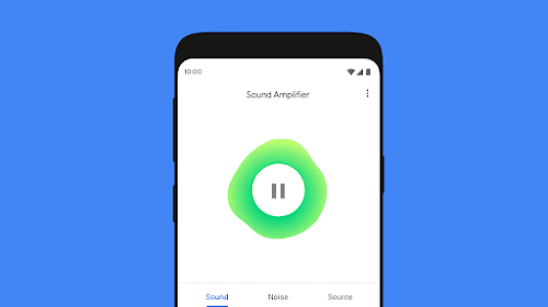 顯示聲音擴大器的 Android 裝置螢幕。