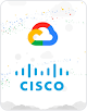 Logos von Cisco und Google Cloud