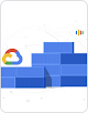 Google Cloud 標誌和藍色建築