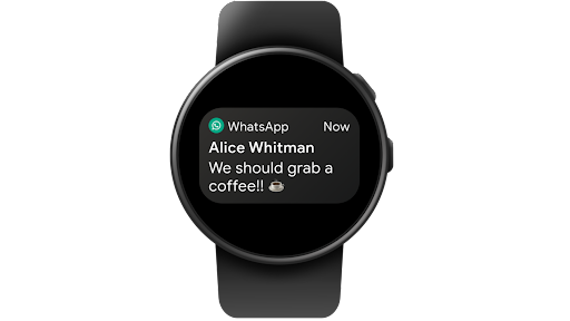 Using WhatsApp on Wear OS to read and reply to messages on a smartwatch.