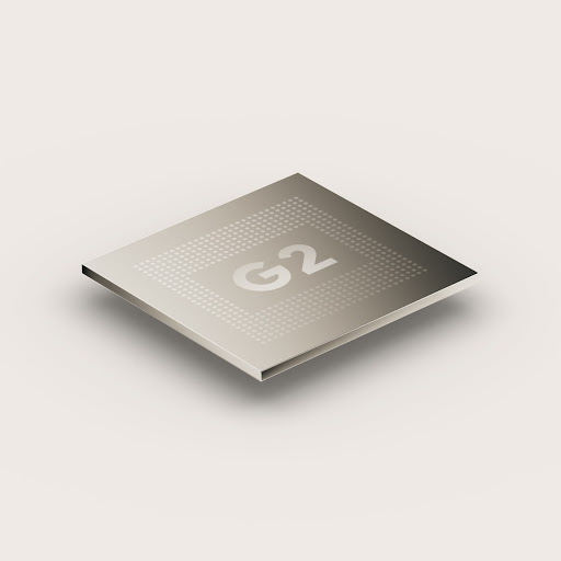 Sleek Google Tensor G2 hardware chip.