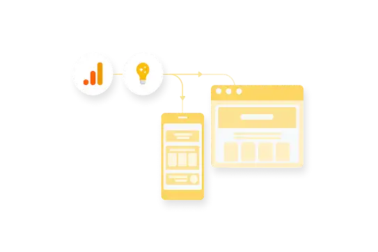 Google Analytics 4 insights delivered to desktop and mobile web pages.