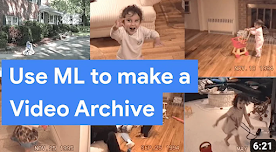 titolo del video "use ML to make a video archive" sopra un collage di foto di famiglia