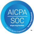 Blue circle with AICPA SOC in the center