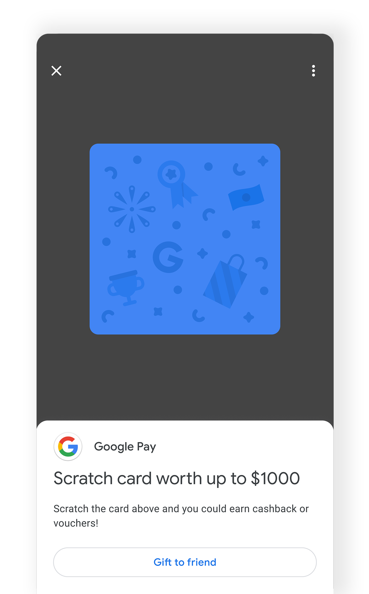 Scratch cards on the Google Pay app