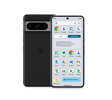 The front and back of a Google Pixel 8 Pro phone.