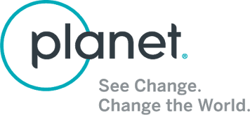 Logo de Planet accompagné de la mention "See change. Change the world."