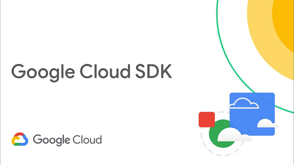 texte indiquant "SDK Google Cloud" avec un soleil jaune