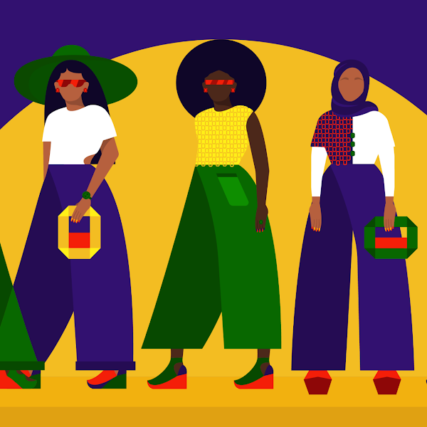 A colorful illustration features a range of different women