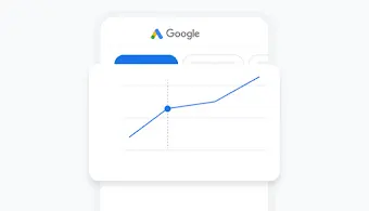 시간의 경과에 따른 광고 실적을 보여주는 Google Ads 모바일 앱 대시보드의 그래프