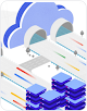 Lupe mit Google Cloud-Logo neben einem Balkendiagramm
