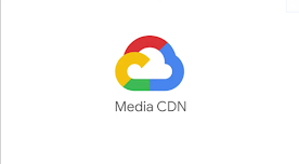Logo Google Cloud con CDN di testo multimediale