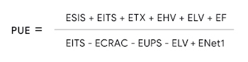 Equation for PUE for our data centers