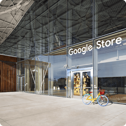 The new storefronts of the Google Store in Mountain view. In one of the stores