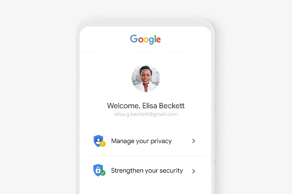 Google Account UI showing privacy and security settings