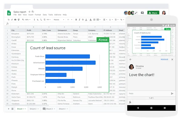 Frictionless collaboration and information sharing in Google Sheets