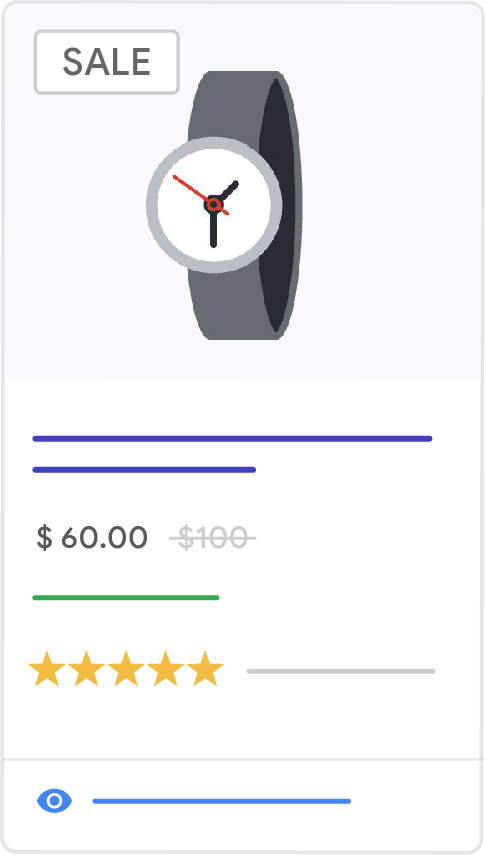Illustration of an ad for a watch on sale