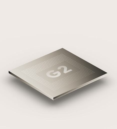 Sleek Google Tensor G2 hardware chip.
