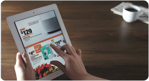 Image of a consumer scrolling an ipad