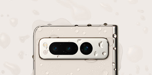 Back of Pixel Fold with a close-up of the camera 