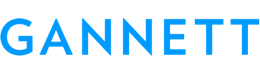 The logo for Gannett in blue text
