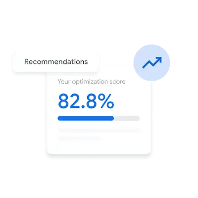UI of recommendations window with optimization score.