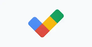 A check mark made by the Google brand colors: blue, red, yellow, and green.
