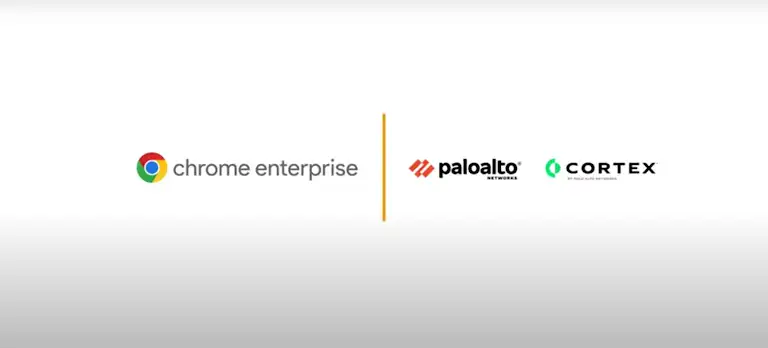 Chrome Enterprise and Palo alto Cortex logos