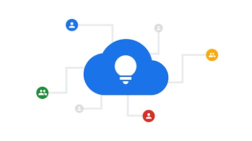 Graphic icons of people connect to an icon of a cloud, representing intelligent threat detection and response.