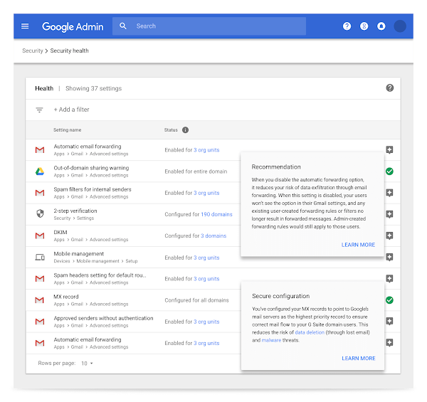 Google Admin Security UI image