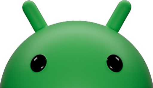 Android-logotypen och flera lager av skydd som strålar ut från den.