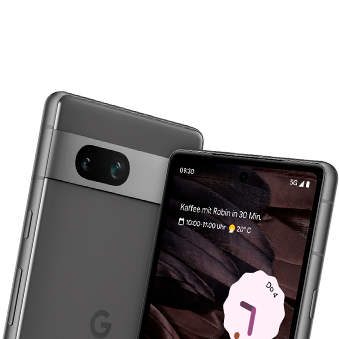 The front and back of a Google Pixel phone.