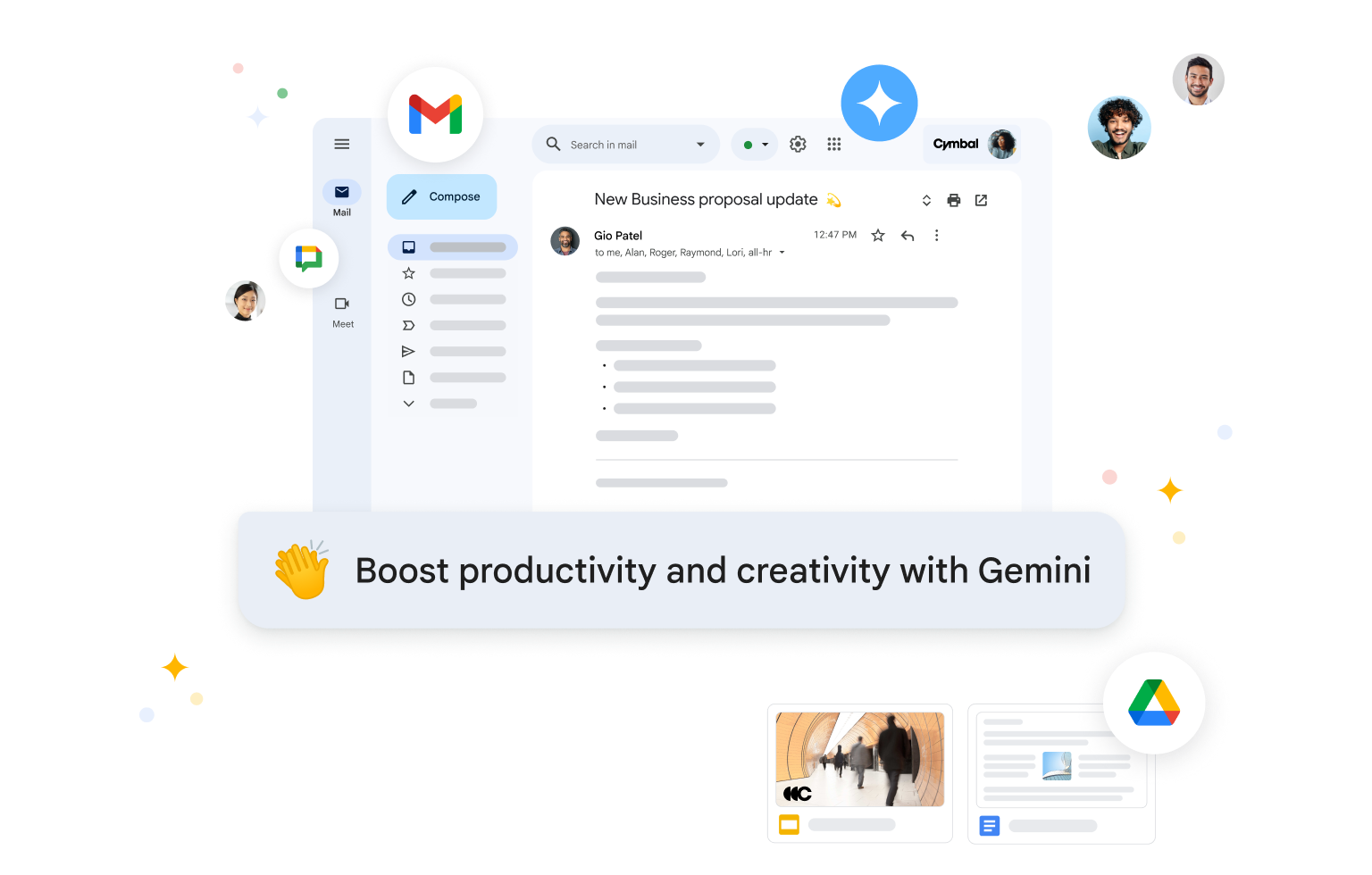 Workspace için Gemini, Gmail'de e-postaları özetleyerek ve e-postalara yanıt önerisinde bulunarak üretkenliğinizi artırmanıza yardımcı olur.