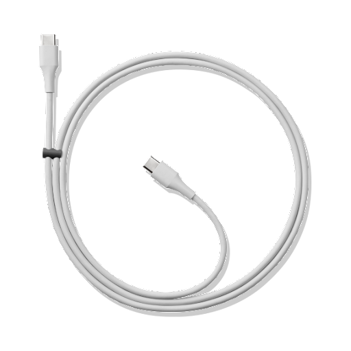 Curled up Google USB-C to USB-C Cable for transferring data and charging devices