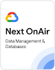 Ícone do Google Cloud com título preto "Next OnAir"