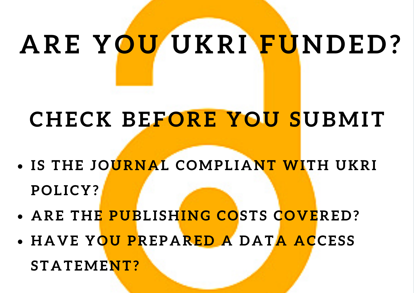 A checklist for UKRI funded authors