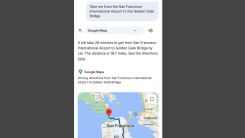 Gemini interface with Google Maps directions
