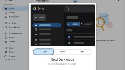 google drive dark mode pop-up