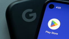 google play store app icon on smartphone