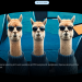 screenshot of an AI-generated image of the prompt "Alpacas wearing knit wool sweaters, graffiti background, sunglasses"