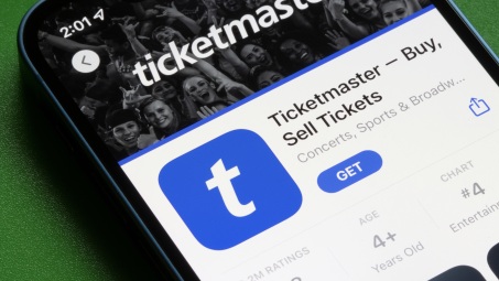 Ticketmaster logo on a smartphone