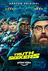 Nick Frost, Simon Pegg, Samson Kayo, and Emma D'Arcy in Truth Seekers (2020)