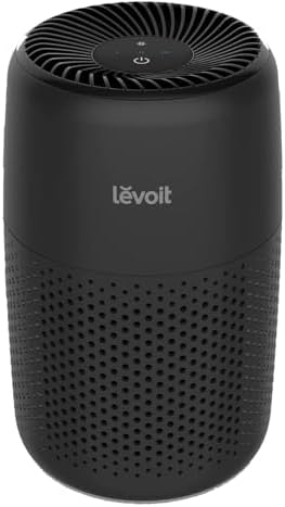 LEVOIT Air Purifiers for Bedroom Home, 3-in-1 Filter Cleaner with Fragrance Sponge for Sleep, Smoke, Allergies, Pet Dander, Odor, Dust, Office, Desktop, Portable, HEPA at Speed Ⅰ, Core Mini-P, Black