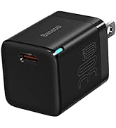 USB C Charger 30W, Baseus GaN 3 USB C Wall Charger, Durable Fast Compact Charger with Foldable Pl...