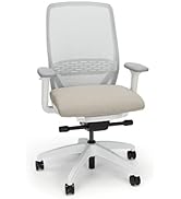 HON Nucleus Recharged White Office Chair Ergonomic Suspended Seat Mesh Back Computer Desk Chair f...