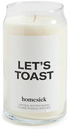 Homesick Let's Toast Scented Candle - 13.75 oz Mandarin and Grapefruit Scented Natural Soy Wax Blend Candle - Premium Congrats Candle Gift for Women, Men, Friends, Family, Colleagues, Couples