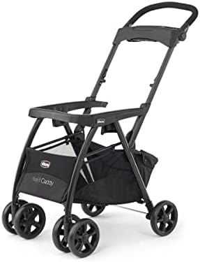 Chicco KeyFit Caddy Frame Stroller, Accepts All Chicco Infant Car Seats, Adjustable Handle, Parent Tray | Black/Black