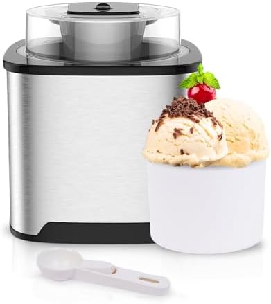 Ice Cream Maker Machine - 2-Qt Soft Serve Ice Cream Machine for Kids w/Ice Cream Scooper - Use as Gelato Maker, Sorbet Maker & Frozen Yogurt Machine - Ice Cream Makers & Ice Cream Machines for Home