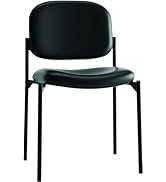 HON Scatter Guest Chair - Leather Stacking Chair Office Furniture, Black (HVL606)