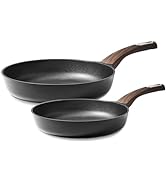 SENSARTE Nonstick Frying Pan Skillet Omelette Pan Cooking Pan with Woodgrain Handle,Egg pan Chef'...